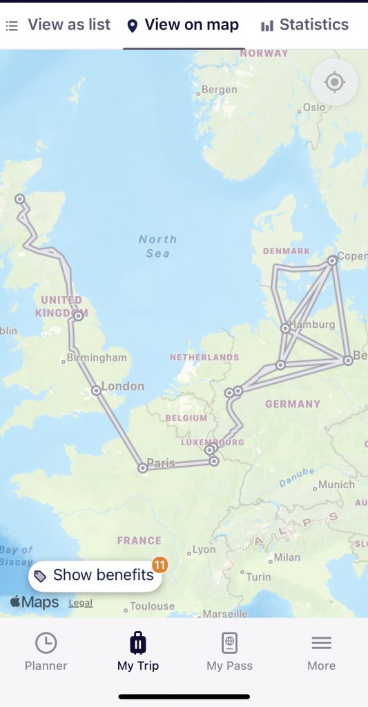 Carte des voyage